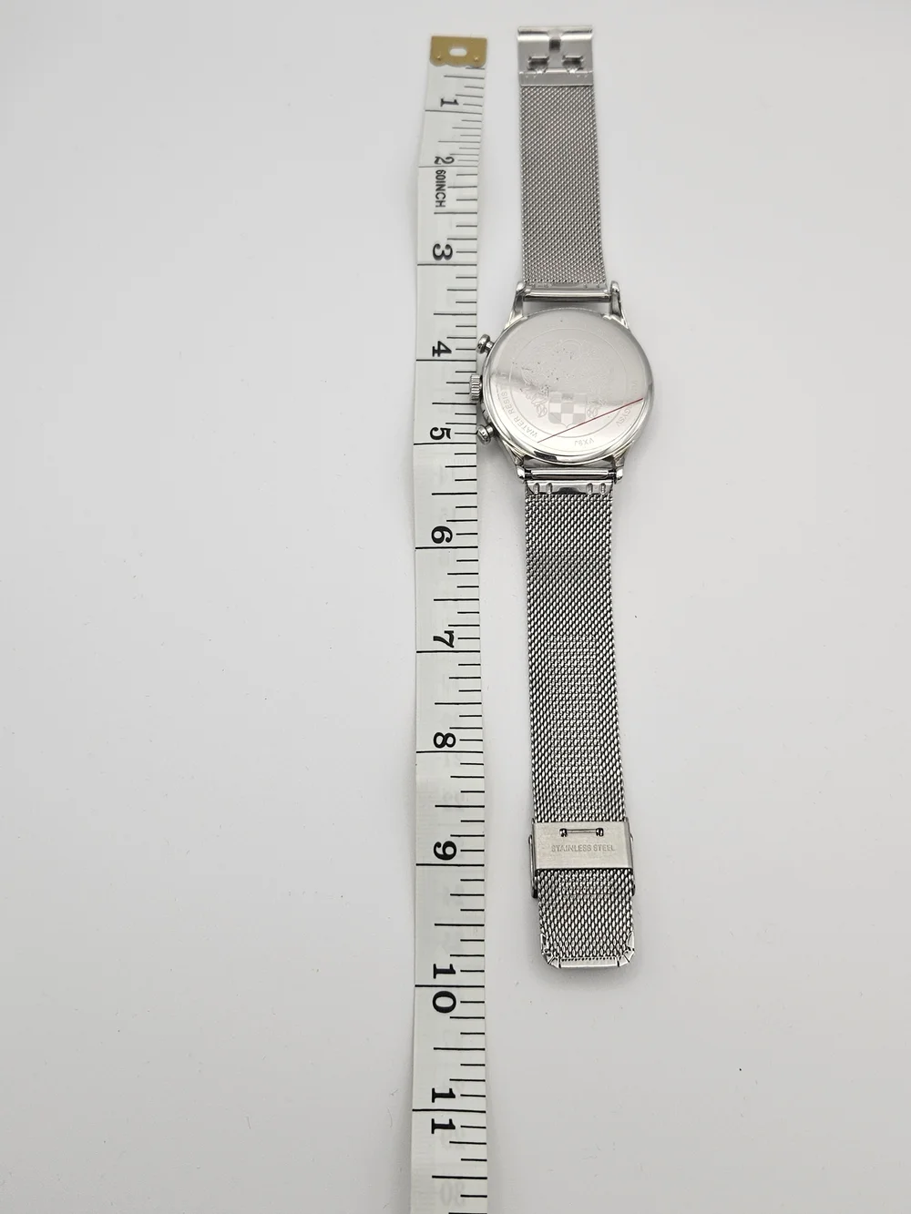 Vince Camuto Men's Silver Mesh Chronograph Watch - Blue Accents